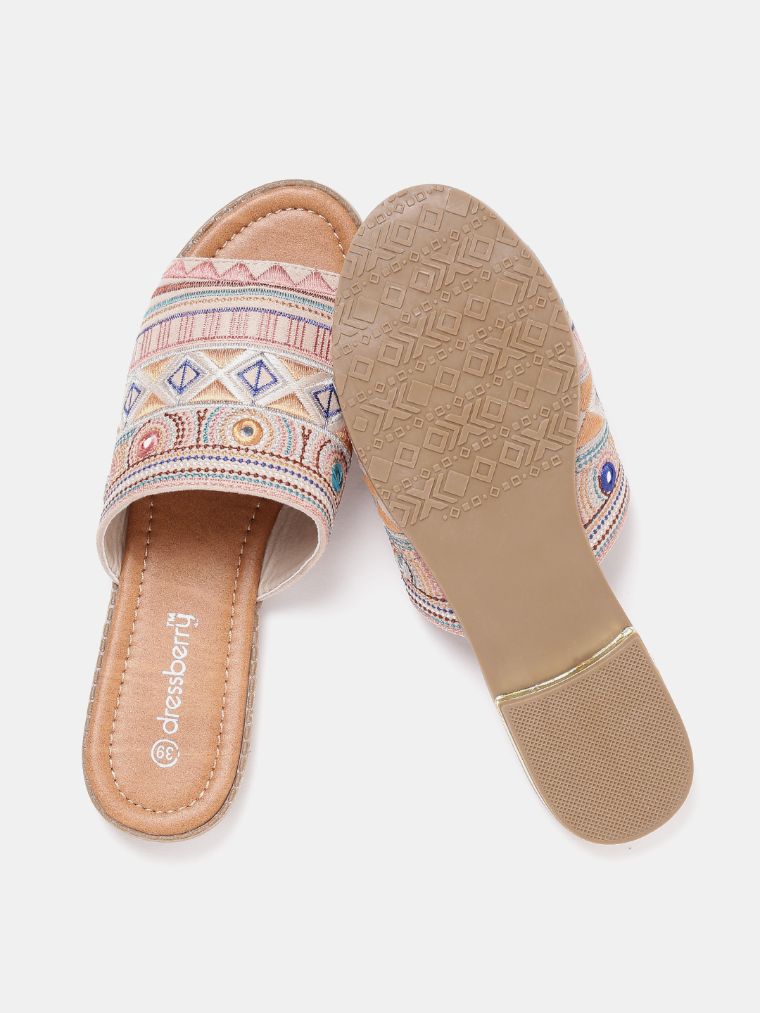 woven open toe flats